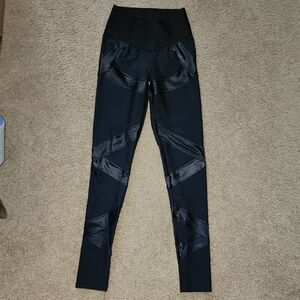 Russ Black Leggings with Satin Accents